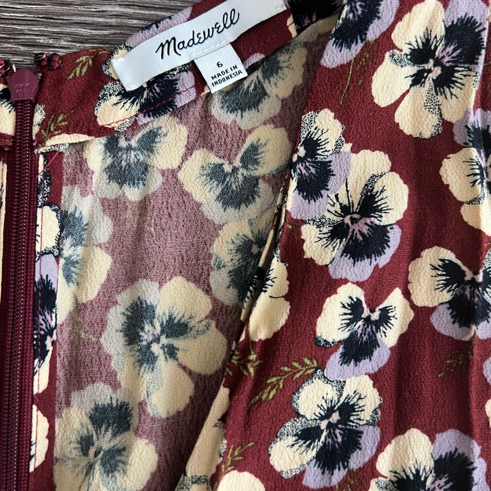 Madewell button wrap dress in viola floral - Picture 7 of 12